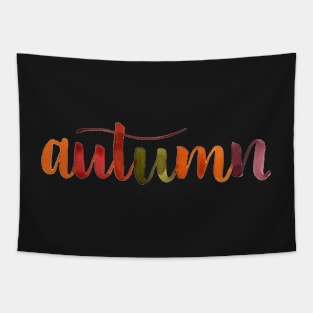 Autumn Water Color Hand Lettering Tapestry