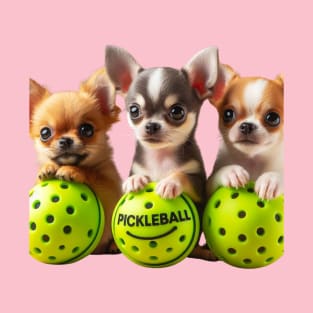 Pickleball Chihuahua Puppies Dog Lovers T-Shirt