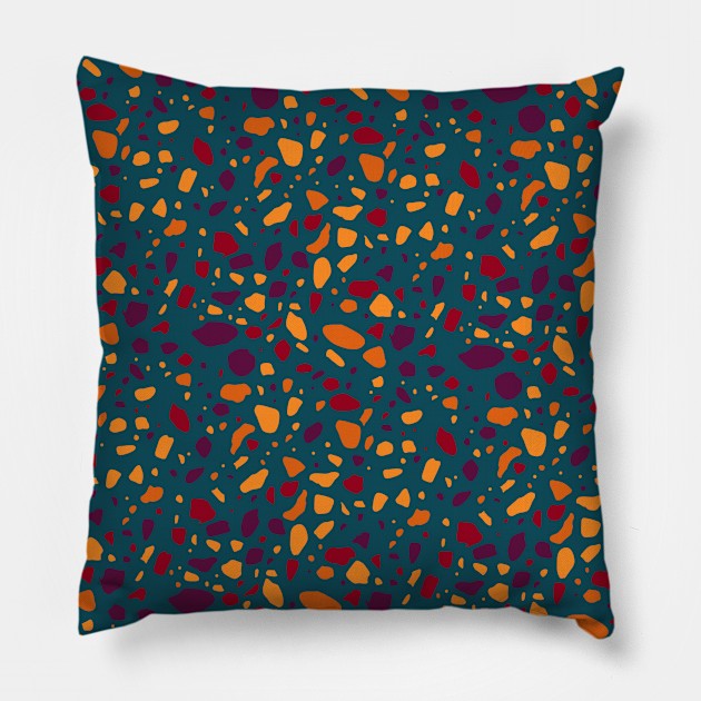 Terrazzo Pattern Modern Classic Neutral Pillow by jodotodesign