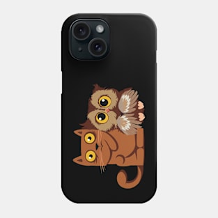 A Cat & An Owl Phone Case