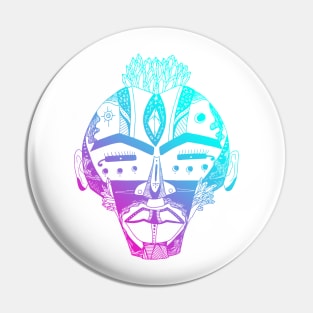 Dual Color African Mask 4 Pin