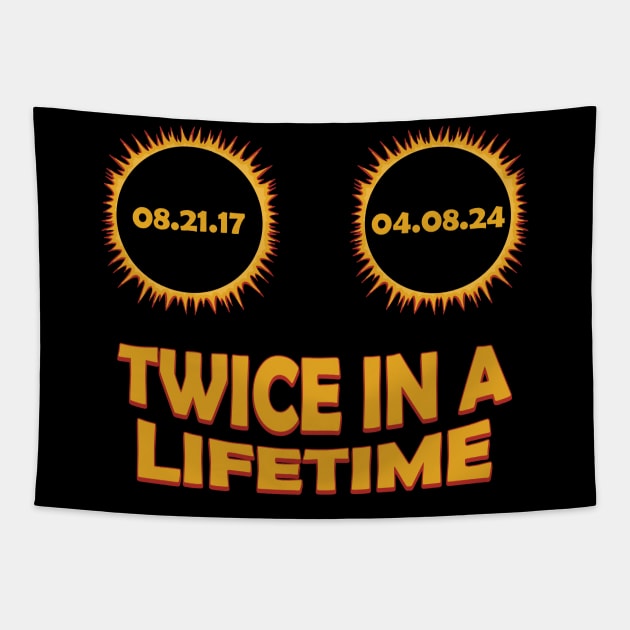 Twice In A Lifetime - Solar Eclipse 2024 Tapestry by maddude