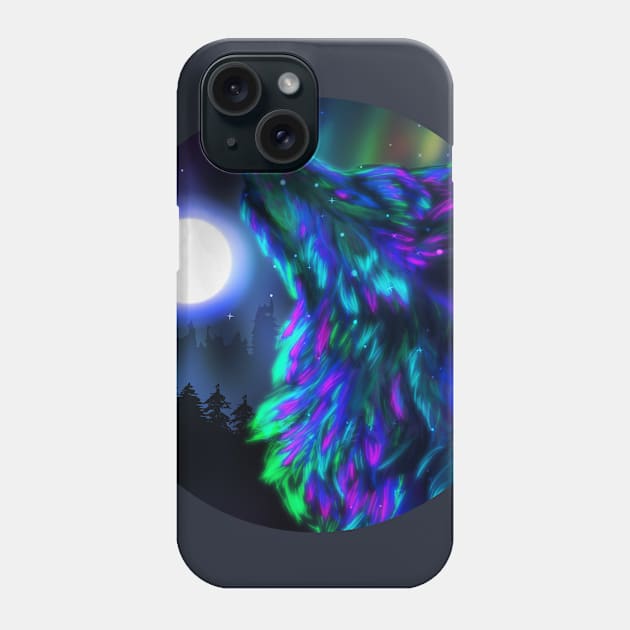 Howling wolf spirit Phone Case by AnnArtshock