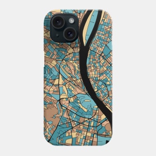 Budapest Map Pattern in Mid Century Pastel Phone Case