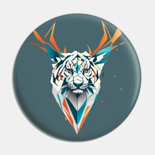 Tiger polygonal design Pin