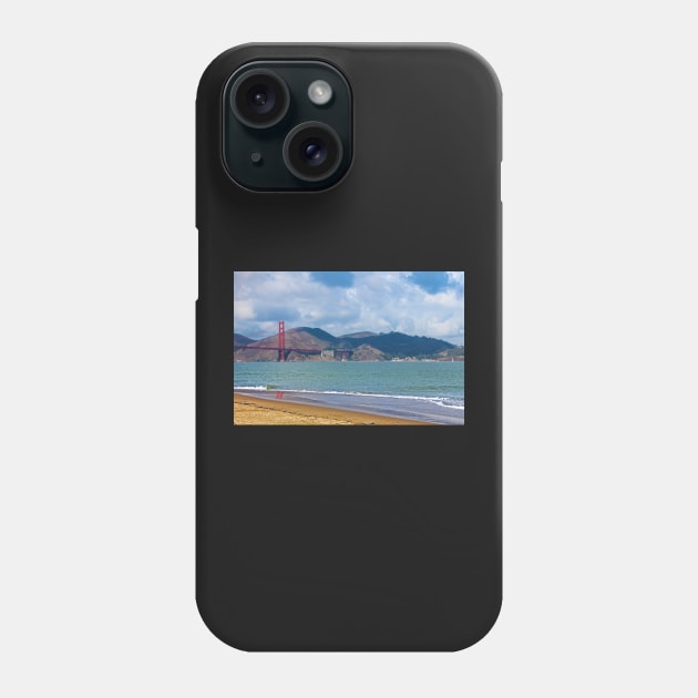 Golden Gate Cloudy Day Pelicans Phone Case by daviddenny