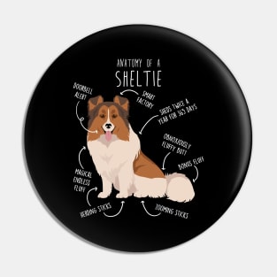 Color Headed White Sheltie Shetland Sheepdog Anatomy Pin