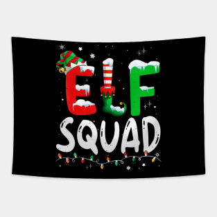 Elf Family Christmas Matching Pajamas Xmas Elf Squad Tapestry