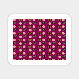 Hot Pink Butterfly Pattern by Courtney Graben Magnet