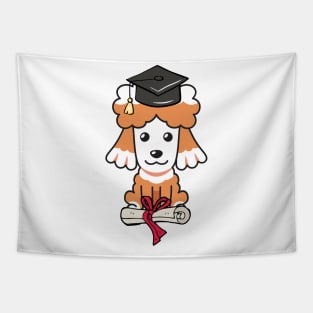 Funny poodle is graduating Tapestry