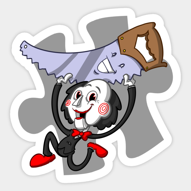 Jigsaw Cartoon Character - The Puppet from Saw Movies - Jigsaw - Sticker | TeePublic Jigsaw Cartoon Character - The Puppet from Saw Movies - Jigsaw - Sticker | TeePublic