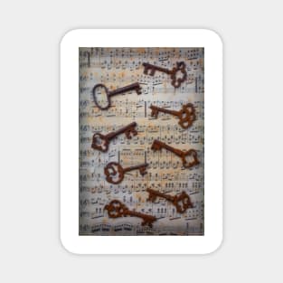 Skeleton Keys With Sheet Music Magnet