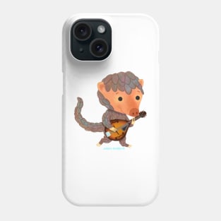 Pangolin playing a mandolin Phone Case