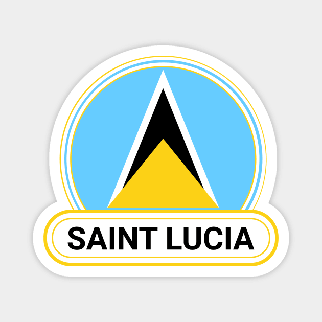 Saint Lucia Country Badge - Saint Lucia Flag Magnet by Yesteeyear