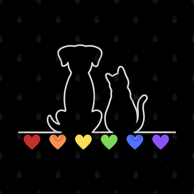 Rainbow Heart Dog and Cat Love by Hopscotch Shop Gifts