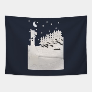 Bears in Snowy Forest Tapestry