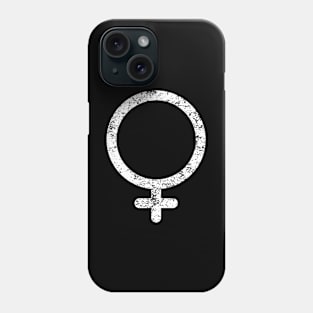 Distressed Feminist/Woman Symbol - White Phone Case