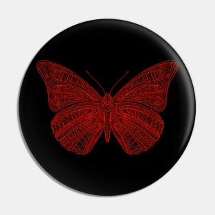 Butterfly design created using line art - red version Pin