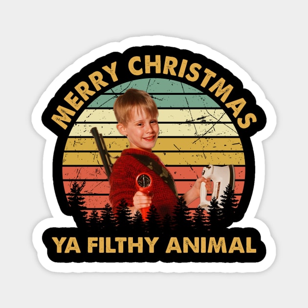 Merry Christmas Ya Filthy Animal Magnet by Heavy Dark Artshy