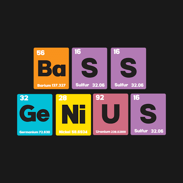 Bass Periodic Table Funny Gift by dconciente