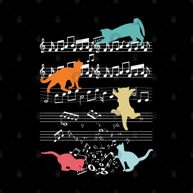 Cats Playing With Music Notes by DigitalNerd