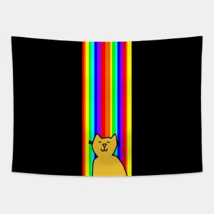 Chill Cat at the end of the Rainbow Tapestry