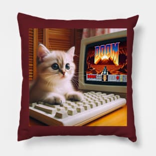 Kitty playing Doom Pillow