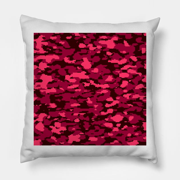 Dark pink Camo pattern digital Camouflage Pillow by Tshirtstory