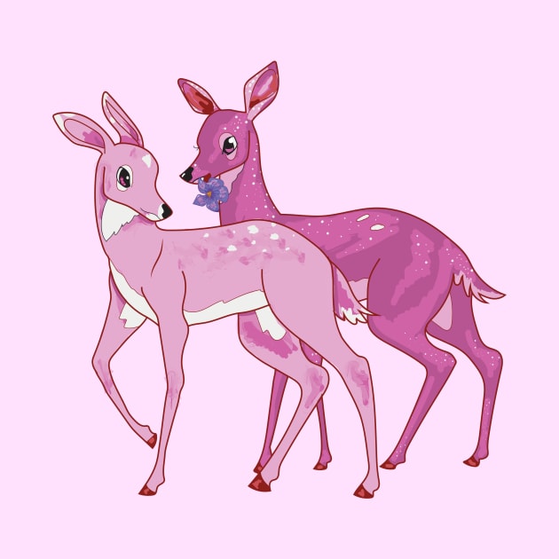 Pink Doe Couple | Lesbian Pride Deer by GeorgiaGoddard