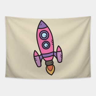 Rocket Cartoon Tapestry