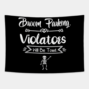 Halloween Broom Parking Violators Tapestry