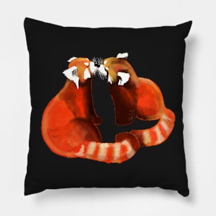 Red Panda Kiss Cute Couple Pillow