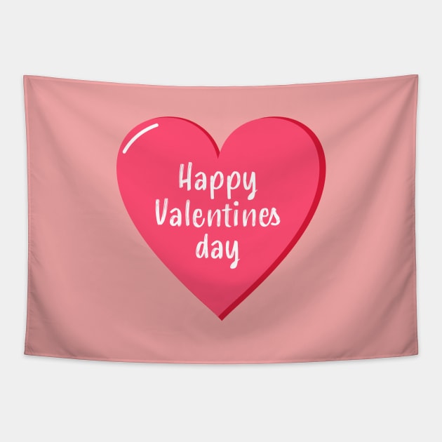 Happy Valentines day pink heart Tapestry by MickeyEdwards