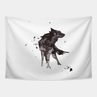 Wolf In the Wind Night Tapestry