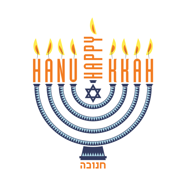 Happy Hanukkah Menorah by TeeTrafik