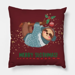 Christmas Sloth Merry Slothmas Pillow