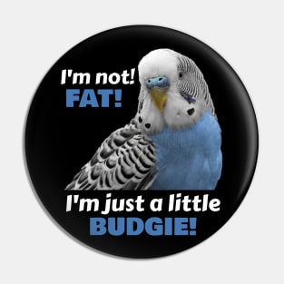 Fat Budgie Blue Parakeet Parrot Pin