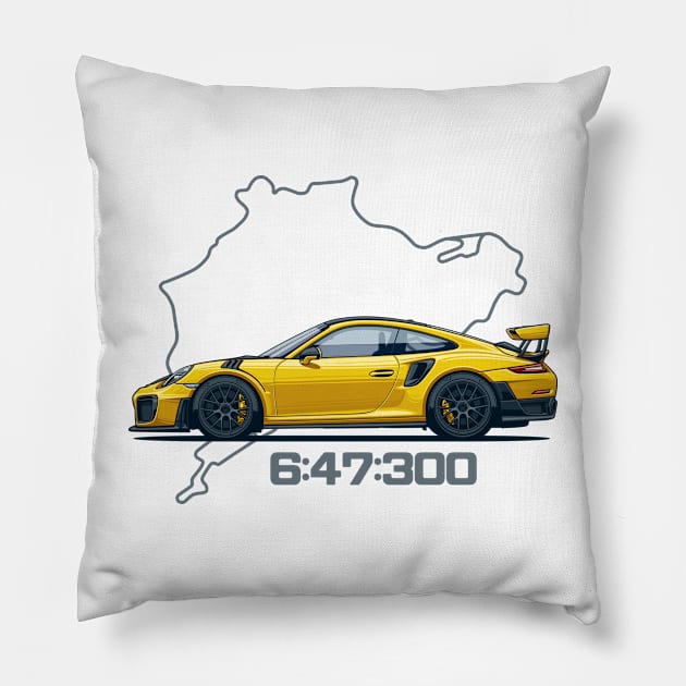 GT2 RS Nordschleife record (2017) Pillow by Markaryan