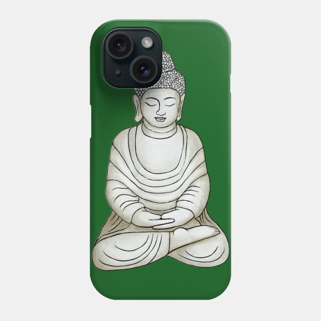 Meditating Buddha in the Garden Phone Case by julieerindesigns