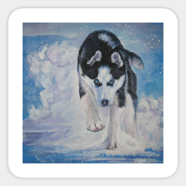 Siberian Husky Fine Art Painting Siberian Husky Sticker