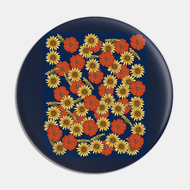 Summer Flowers Pin by bubbsnugg