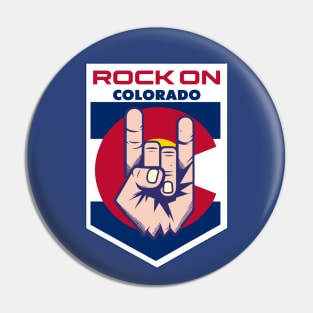 Rock On Colorado State Flag Pin