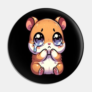 Sad Hamster Meme Cute design for Hamster Lover Pin