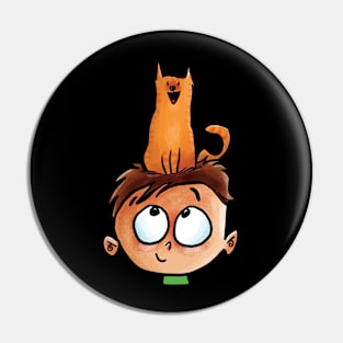 Cat on Head Pin