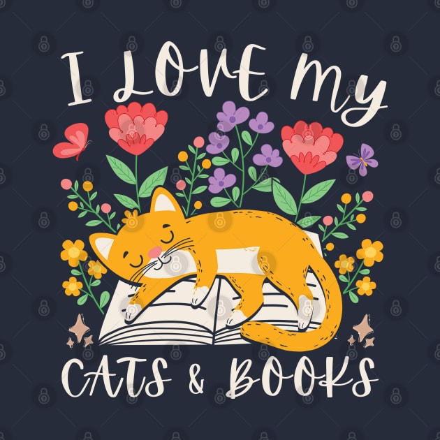 I Love My Cats & Books by Owlora Studios