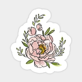 Pale Pink Peony Magnet