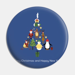 Christmas tree and friends Pin