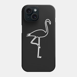 White Neon Flamingo Phone Case