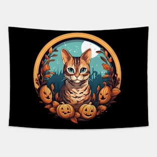 Bengal Cat Halloween, Cat Lover Tapestry