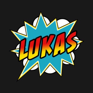 Boys Lukas Name Superhero Comic Book T-Shirt